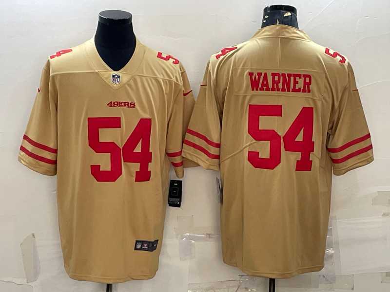 Men's San Francisco 49ers #54 Fred Warner Gold NEW 2022 Inverted Legend Stitched NFL Nike Limited Jersey